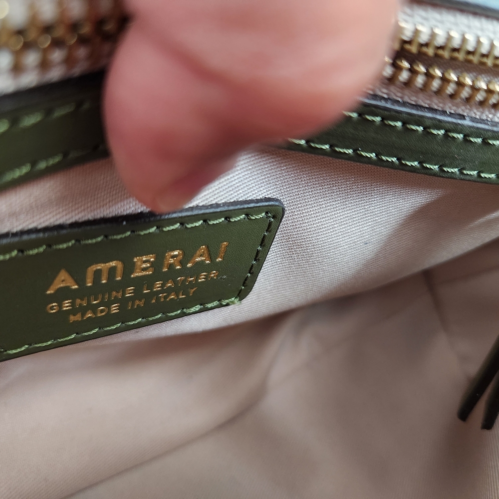 Genuine Leather Olive Green Crossbody Bag - Picture 4 of 6